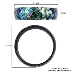 Abalone Inlay Shell With Black Resin Bangle Bracelet (7.50 In) -Jewelry store 7605561 4