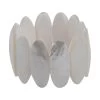White Mother Of Pearl Inlay Stretch Bracelet With Matching Color Resin (7.50 In) -Jewelry store 7605591