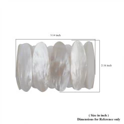 White Mother Of Pearl Inlay Stretch Bracelet With Matching Color Resin (7.50 In) -Jewelry store 7605591 3