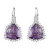 African Amethyst, White Zircon Stud Earrings In Platinum Over Sterling Silver 17.50 Ctw 2 African Amethyst, White Zircon Stud Earrings In Platinum Over Sterling Silver 17.50 Ctw -Jewelry store 7606613