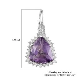 African Amethyst, White Zircon Stud Earrings In Platinum Over Sterling Silver 17.50 Ctw -Jewelry store 7606613 5