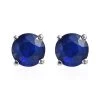 Tanzanian Blue Spinel (DF) Solitaire Stud Earrings In Platinum Over Sterling Silver 1.10 Ctw -Jewelry store 7607651