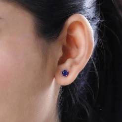 Tanzanian Blue Spinel (DF) Solitaire Stud Earrings In Platinum Over Sterling Silver 1.10 Ctw 9 Tanzanian Blue Spinel (DF) Solitaire Stud Earrings In Platinum Over Sterling Silver 1.10 Ctw -Jewelry store 7607651 2