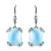 Larimar Lever Back Earring In Platinum Over Sterling Silver 11.85 Ctw -Jewelry store 7609271