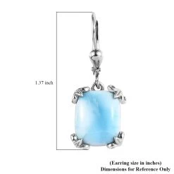 Larimar Lever Back Earring In Platinum Over Sterling Silver 11.85 Ctw 11 Larimar Lever Back Earring In Platinum Over Sterling Silver 11.85 Ctw -Jewelry store 7609271 4