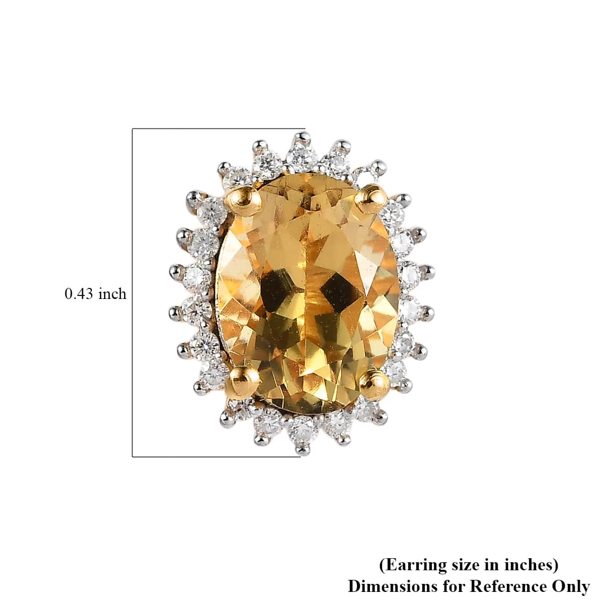 Premium Brazilian Heliodor, Moissanite Halo Stud Earrings In Vermeil Yellow Gold Over Sterling Silver 2.50 Ctw 7 Premium Brazilian Heliodor, Moissanite Halo Stud Earrings In Vermeil Yellow Gold Over Sterling Silver 2.50 Ctw - Image 5