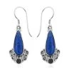 Sajen Silver Lapis Lazuli And Rainbow Moonstone Earrings In Sterling Silver 8.00 Ctw -Jewelry store 7611490