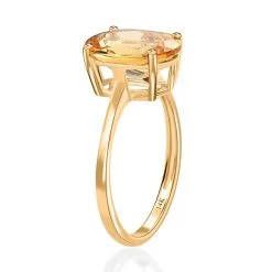 Luxoro 14K Yellow Gold Premium Brazilian Heliodor Solitaire Ring 3.00 Ctw -Jewelry store 7611559 3
