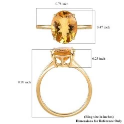 Luxoro 14K Yellow Gold Premium Brazilian Heliodor Solitaire Ring 3.00 Ctw -Jewelry store 7611559 5