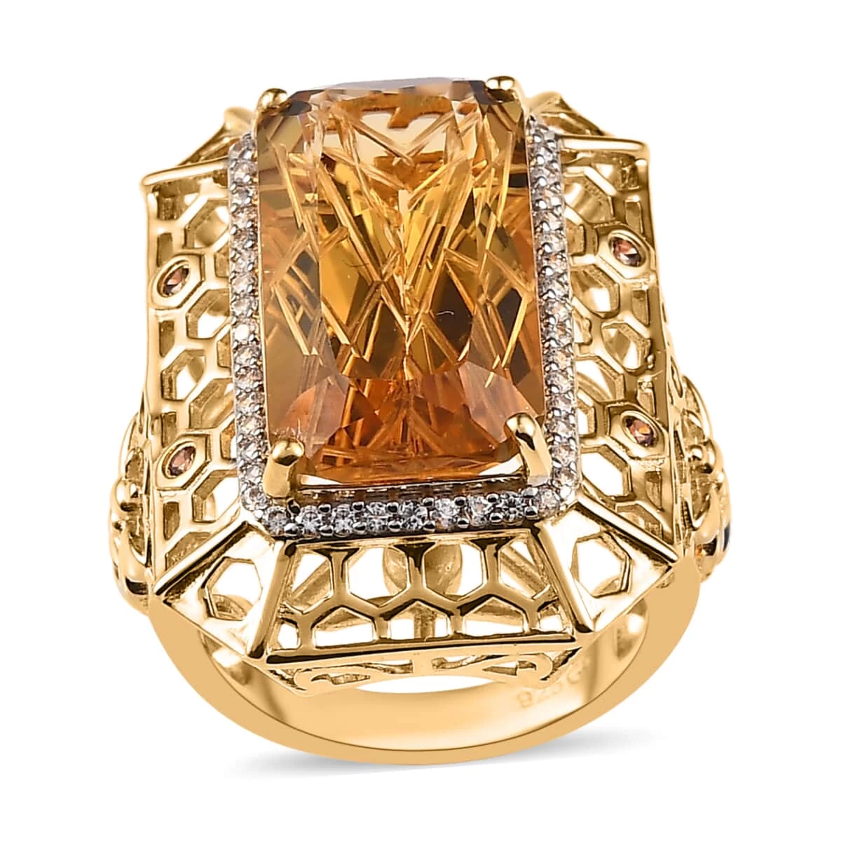 GP Trionfo Collection Premium Brazilian Citrine And Multi Gemstone Ring In Vermeil Yellow Gold Over Sterling Silver 12.00 Ctw 3 GP Trionfo Collection Premium Brazilian Citrine And Multi Gemstone Ring In Vermeil Yellow Gold Over Sterling Silver 12.00 Ctw