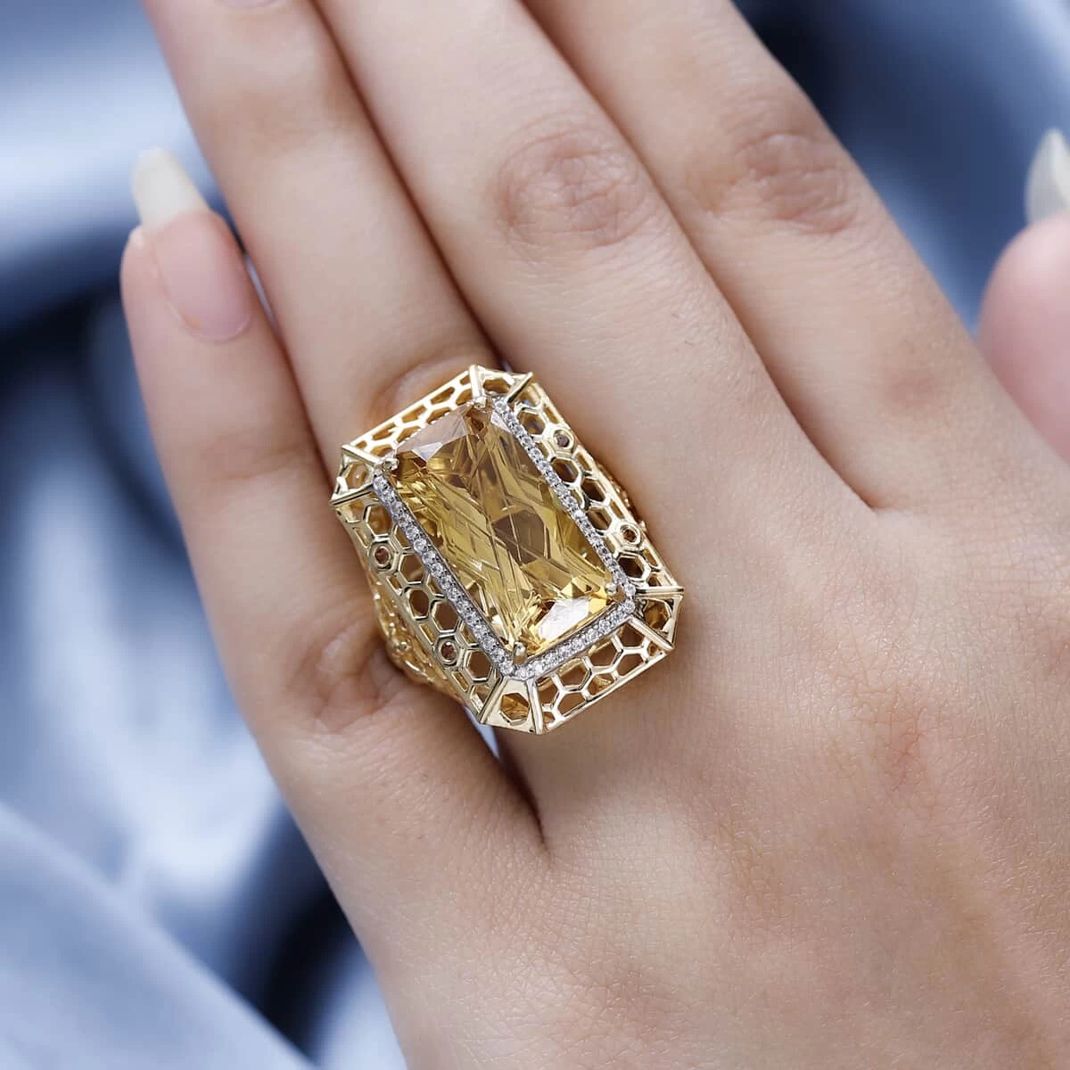 GP Trionfo Collection Premium Brazilian Citrine And Multi Gemstone Ring In Vermeil Yellow Gold Over Sterling Silver 12.00 Ctw 5 GP Trionfo Collection Premium Brazilian Citrine And Multi Gemstone Ring In Vermeil Yellow Gold Over Sterling Silver 12.00 Ctw - Image 3