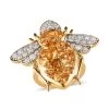 GP Trionfo Collection Premium Brazilian Citrine And White Zircon Bee Ring In Vermeil Yellow Gold Over Sterling Silver 3.60 Ctw 2 GP Trionfo Collection Premium Brazilian Citrine And White Zircon Bee Ring In Vermeil Yellow Gold Over Sterling Silver 3.60 Ctw -Jewelry store 7611614