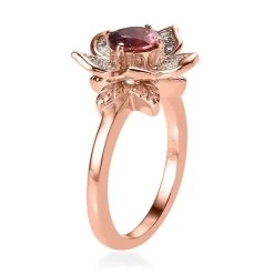 GP Italian Garden Collection Morro Redondo Pink Tourmaline And Moissanite Floral Ring In Vermeil Rose Gold Over Sterling Silver 1.00 Ctw 12 GP Italian Garden Collection Morro Redondo Pink Tourmaline And Moissanite Floral Ring In Vermeil Rose Gold Over Sterling Silver 1.00 Ctw -Jewelry store 7611813 3