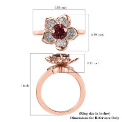 GP Italian Garden Collection Morro Redondo Pink Tourmaline And Moissanite Floral Ring In Vermeil Rose Gold Over Sterling Silver 1.00 Ctw 15 GP Italian Garden Collection Morro Redondo Pink Tourmaline And Moissanite Floral Ring In Vermeil Rose Gold Over Sterling Silver 1.00 Ctw -Jewelry store 7611813 6