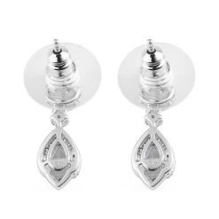 Premium Mangoro Aquamarine And Multi Gemstone Dangling Earrings In Platinum Over Sterling Silver 1.00 Ctw -Jewelry store 7615708 4