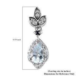 Premium Mangoro Aquamarine And Multi Gemstone Dangling Earrings In Platinum Over Sterling Silver 1.00 Ctw -Jewelry store 7615708 5