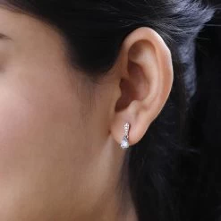 Premium Mangoro Aquamarine And White Zircon Drop Earrings In Platinum Over Sterling Silver 0.75 Ctw -Jewelry store 7615719 2