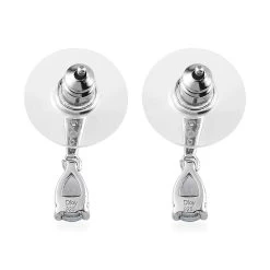 Premium Mangoro Aquamarine And White Zircon Drop Earrings In Platinum Over Sterling Silver 0.75 Ctw -Jewelry store 7615719 4