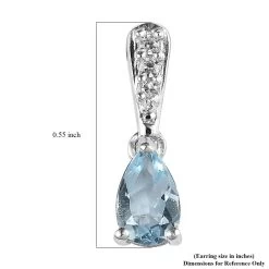 Premium Mangoro Aquamarine And White Zircon Drop Earrings In Platinum Over Sterling Silver 0.75 Ctw -Jewelry store 7615719 5