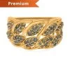 Green Diamond Ring In Vermeil Yellow Gold Over Sterling Silver 0.50 Ctw -Jewelry store 7616034