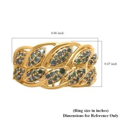 Green Diamond Ring In Vermeil Yellow Gold Over Sterling Silver 0.50 Ctw -Jewelry store 7616034 5