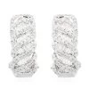 Diamond Omega Clip Earrings In Platinum Over Sterling Silver 1.00 Ctw