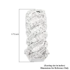 Diamond Omega Clip Earrings In Platinum Over Sterling Silver 1.00 Ctw -Jewelry store 7616147 4