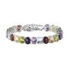 Multi Gemstone Bracelet In Platinum Over Sterling Silver (6.50 In) 27.30 Ctw 1 Multi Gemstone Bracelet In Platinum Over Sterling Silver (6.50 In) 27.30 Ctw -Jewelry store 7617025