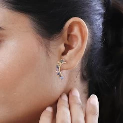 Simulated Multi Color Diamond Earrings In 14K Yellow Gold Over Sterling Silver 4.50 Ctw 9 Simulated Multi Color Diamond Earrings In 14K Yellow Gold Over Sterling Silver 4.50 Ctw -Jewelry store 7617569 2