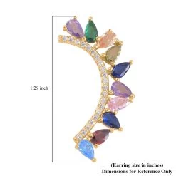 Simulated Multi Color Diamond Earrings In 14K Yellow Gold Over Sterling Silver 4.50 Ctw 11 Simulated Multi Color Diamond Earrings In 14K Yellow Gold Over Sterling Silver 4.50 Ctw -Jewelry store 7617569 4