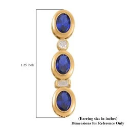 Simulated Blue And White Diamond Earrings In 14K Yellow Gold Over Sterling Silver 5.80 Ctw 11 Simulated Blue And White Diamond Earrings In 14K Yellow Gold Over Sterling Silver 5.80 Ctw -Jewelry store 7617786 4