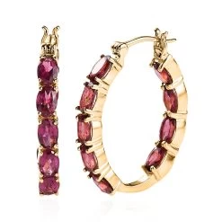 Premium Orissa Rhodolite Garnet Earrings In Vermeil Yellow Gold Over Sterling Silver 9.35 Ctw