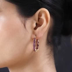 Premium Orissa Rhodolite Garnet Earrings In Vermeil Yellow Gold Over Sterling Silver 9.35 Ctw 9 Premium Orissa Rhodolite Garnet Earrings In Vermeil Yellow Gold Over Sterling Silver 9.35 Ctw -Jewelry store 7618022 2