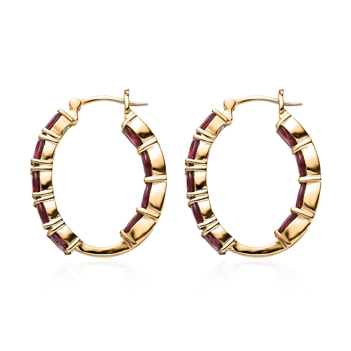 Premium Orissa Rhodolite Garnet Earrings In Vermeil Yellow Gold Over Sterling Silver 9.35 Ctw 6 Premium Orissa Rhodolite Garnet Earrings In Vermeil Yellow Gold Over Sterling Silver 9.35 Ctw - Image 4