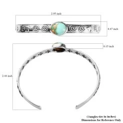 Artisan Crafted Royston Turquoise Cuff Bracelet In Sterling Silver (7.25 In) 4.25 Ctw -Jewelry store 7618288 5