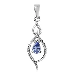 Tanzanite Pendant In Platinum Over Sterling Silver 0.35 Ctw