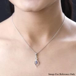 Tanzanite Pendant In Platinum Over Sterling Silver 0.35 Ctw -Jewelry store 7618315 2