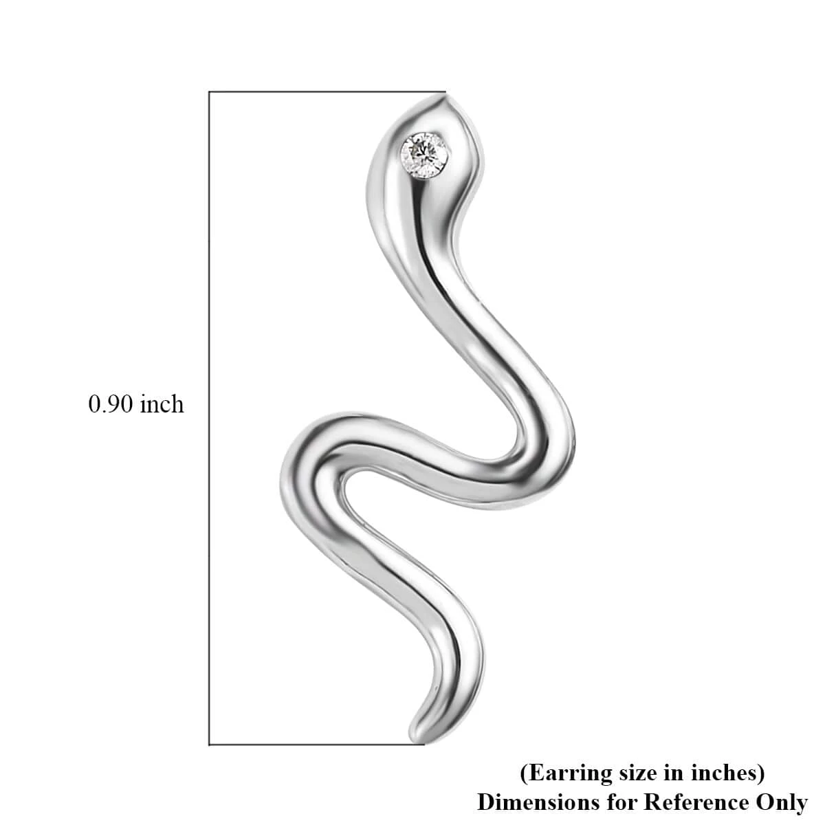 Moissanite Minimalist Snake Stud Earrings In Platinum Over Sterling Silver 8 Moissanite Minimalist Snake Stud Earrings In Platinum Over Sterling Silver - Image 6