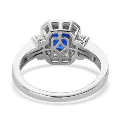 Tanzanian Blue Spinel (DF) And White Zircon Ring In Platinum Over Sterling Silver 1.70 Ctw -Jewelry store 7618519 4