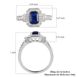 Tanzanian Blue Spinel (DF) And White Zircon Ring In Platinum Over Sterling Silver 1.70 Ctw -Jewelry store 7618519 5