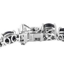 Blue Star Sapphire (DF) Tennis Bracelet In Platinum Over Sterling Silver (7.25 In) 32.40 Ctw -Jewelry store 7618692 3