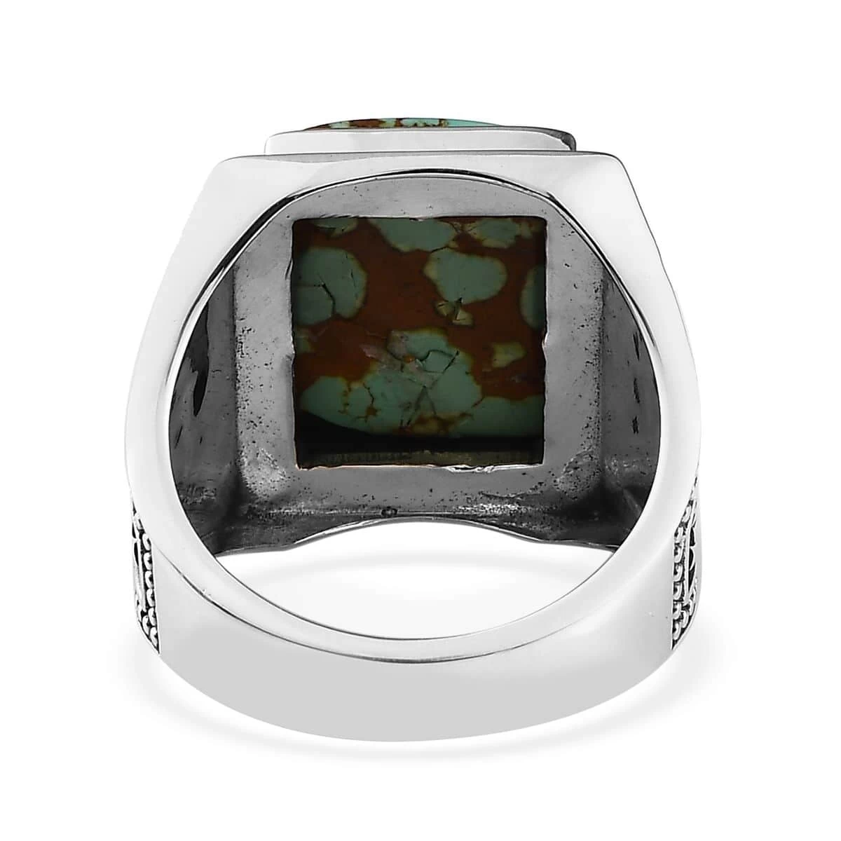 Artisan Crafted Royston Turquoise Men's Ring In Sterling Silver 11.40 Ctw 7 Artisan Crafted Royston Turquoise Men's Ring In Sterling Silver 11.40 Ctw - Image 5