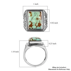 Artisan Crafted Royston Turquoise Men's Ring In Sterling Silver 11.40 Ctw 13 Artisan Crafted Royston Turquoise Men's Ring In Sterling Silver 11.40 Ctw -Jewelry store 7619156 5