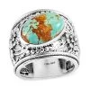 Artisan Crafted Royston Turquoise Floral Ring In Sterling Silver 5.90 Ctw 2 Artisan Crafted Royston Turquoise Floral Ring In Sterling Silver 5.90 Ctw -Jewelry store 7619197