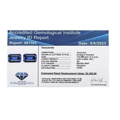 Certified & Appraised AAAA Tanzanite Set Of 2 (Oct 7x5 Mm) 2.00 Ctw, Loose Gemstones, Gemstone For Jewelry, Jewelry Stones -Jewelry store 7619340 5
