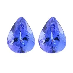 Certified & Appraised AAAA Tanzanite Set Of 2 (Pear 8x6 Mm) 2.00 Ctw