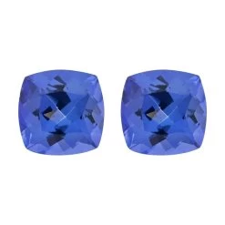 Certified & Appraised AAAA Tanzanite Set Of 2 (Cush 6 Mm) 2.00 Ctw