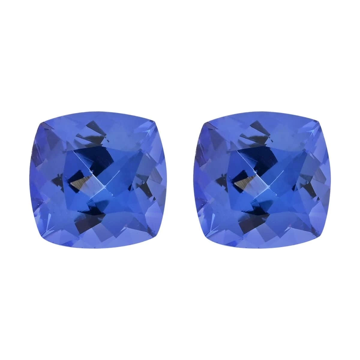 Certified & Appraised AAAA Tanzanite Set Of 2 (Cush 6 Mm) 2.00 Ctw 3 Certified & Appraised AAAA Tanzanite Set Of 2 (Cush 6 Mm) 2.00 Ctw