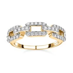 Moissanite Ring In Vermeil Yellow Gold Over Sterling Silver 0.25 Ctw