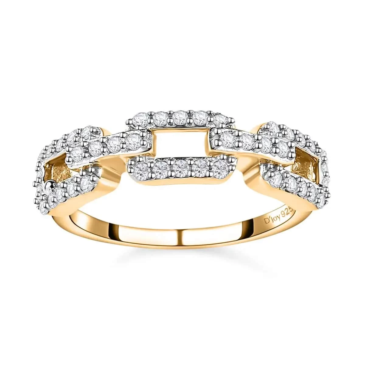 Moissanite Ring In Vermeil Yellow Gold Over Sterling Silver 0.25 Ctw 3 Moissanite Ring In Vermeil Yellow Gold Over Sterling Silver 0.25 Ctw